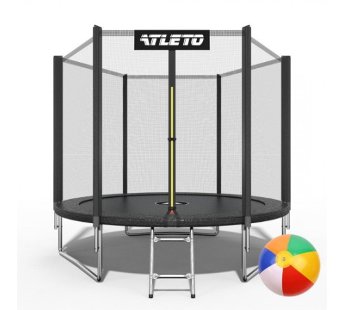 Батут Atleto 42400455 з зовнішньою сіткою 312 см чорний Батут Atleto 42400455 з зовнішньою сіткою 312 см чорний