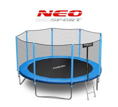 Батут Neo-Sport з зовнішньою сіткою 12 футів 374 см блакитний Батут Neo-Sport з зовнішньою сіткою 12 футів 374 см блакитний