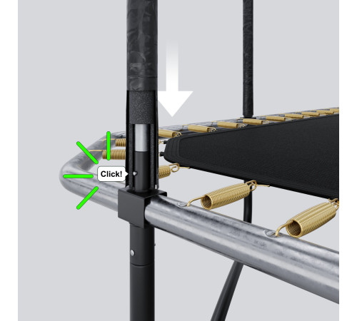 Батут Zipro Jump Pro Quadro з внутрішньою сіткою 8 x 14 футів 427 x 244 см чорний