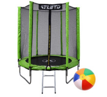 Батут Atleto 42400456 з зовнішньою сіткою 183 см зелений