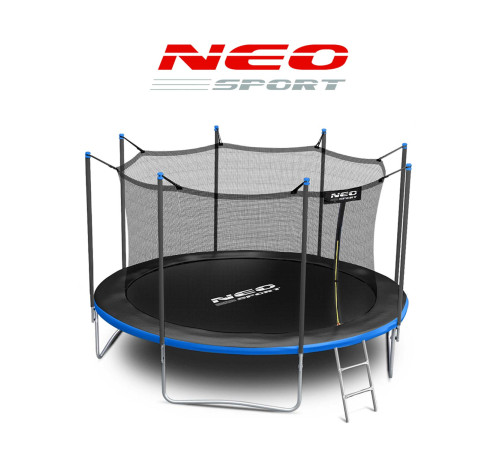 Батут Neo-Sport з внутрішньою сіткою 13 футів 404 см чорно-синій