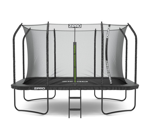 Батут Zipro Jump Pro Quadro з внутрішньою сіткою 8 х 12 футів 366 x 244 см чорний