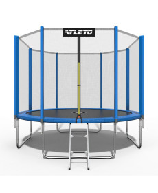 Батут Atleto 42400490 з зовнішньою сіткою 435 см синій