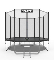 Батут Atleto 42400491 з зовнішньою сіткою 435 см чорний