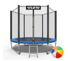 Батут Atleto 20000601 з зовнішньою сіткою 183 см синій