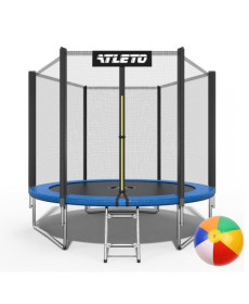 Батут Atleto 20000601 з зовнішньою сіткою 183 см синій