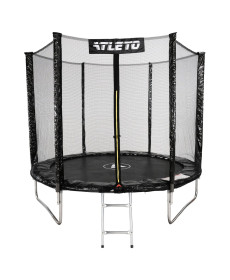 Батут Atleto 42400455 із зовнішньою сіткою 183 см чорний