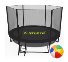 Батут Atleto 42400582 з зовнішньою сіткою 252 см чорний