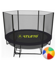 Батут Atleto 42400582 з зовнішньою сіткою 252 см чорний