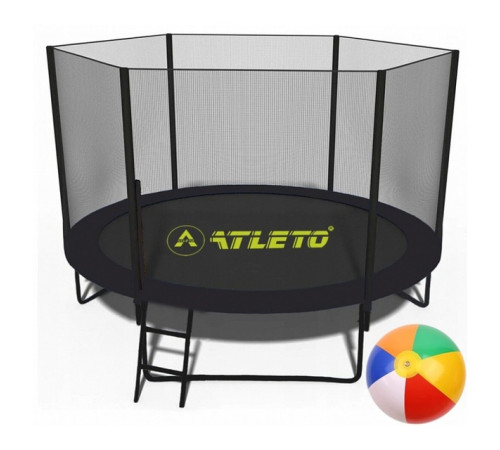 Батут Atleto 42400582 з зовнішньою сіткою 252 см чорний Батут Atleto 42400582 з зовнішньою сіткою 252 см чорний