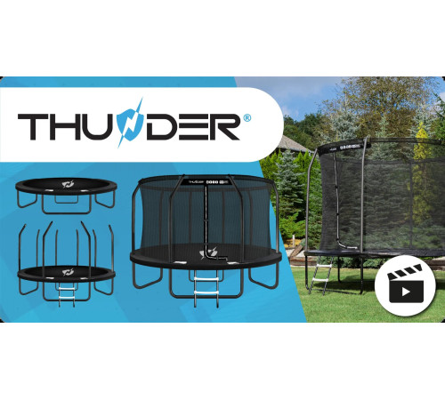 Батут THUNDER INSIDE ELITE з внутрішньою сіткою 16 футів 488 чорний Батут THUNDER INSIDE ELITE з внутрішньою сіткою 16 футів 488 чорний
