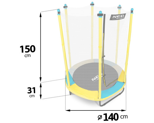 Батут садовий для дітей 140 см/ 4,5 фути Neo-Sport