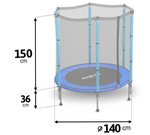 Батут садовий для дітей 140 см/ 4,5 футів Neo-Sport