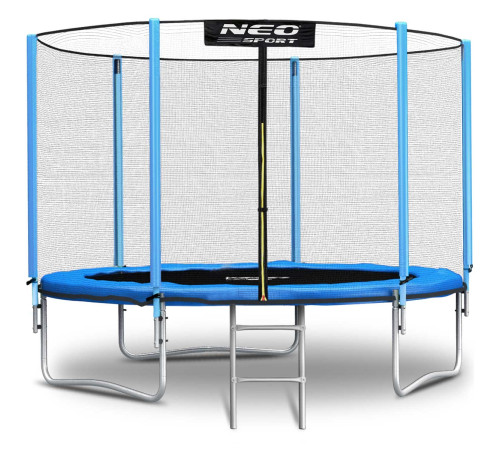 Батут Neo-Sport з зовнішньою сіткою 8 футів 252 см блакитний Батут Neo-Sport з зовнішньою сіткою 8 футів 252 см блакитний