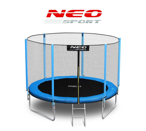 Батут Neo-Sport з зовнішньою сіткою 8 футів 252 см блакитний Батут Neo-Sport з зовнішньою сіткою 8 футів 252 см блакитний