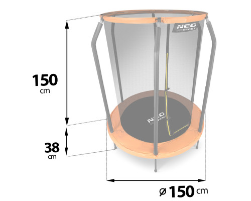 Батут садовий дитячий 152 см/ 5 футів Neo-Sport