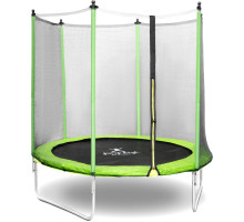 Батут Gymrex GR-TR03 з зовнішньою сіткою 8 футів 244 см чорно-зелений