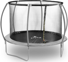 Батут Gymrex GR-TR02 з внутрішньою сіткою 10 футів 305 см чорно-сірий