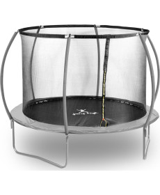 Батут Gymrex GR-TR02 з внутрішньою сіткою 10 футів 305 см чорно-сірий