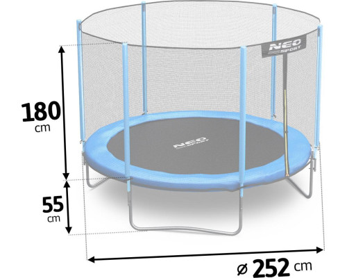 Садовий батут Neo-Sport NS-08Z181 з сіткою для вулиці 8,5 FT 252 см