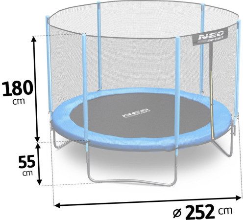 Садовий батут Neo-Sport NS-08Z181 з сіткою для вулиці 8,5 FT 252 см