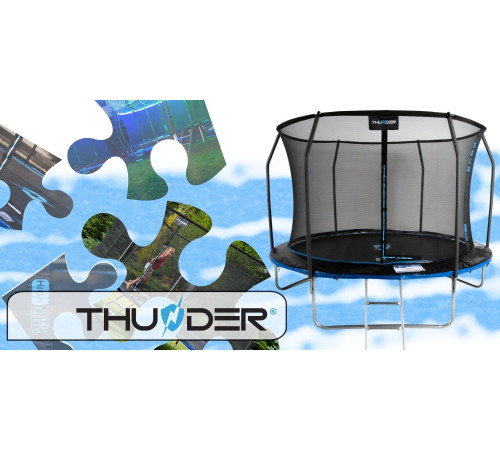 Батут THUNDER INSIDE ELITE з внутрішньою сіткою 8 футів 255 см чорно-блакитний Батут THUNDER INSIDE ELITE з внутрішньою сіткою 8 футів 255 см чорно-блакитний