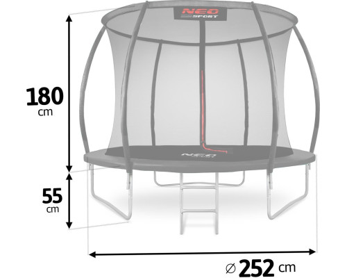 Садовий батут Neo-Sport NS-08C231 з внутрішньою сіткою 8,5 FT 252 см
