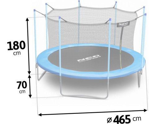 Садовий батут Neo-Sport NS-15W181 з внутрішньою сіткою 15,5 FT 465 см