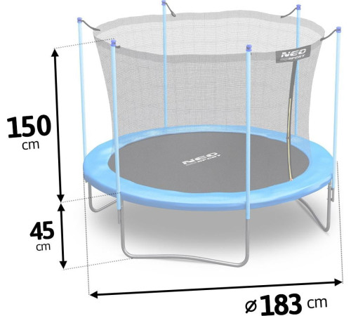 Садовий батут Neo-Sport NS-06W181 з внутрішньою сіткою 6 FT 183 см