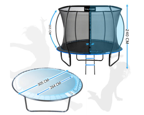 Батут THUNDER INSIDE ULTRA 10FT блакитний