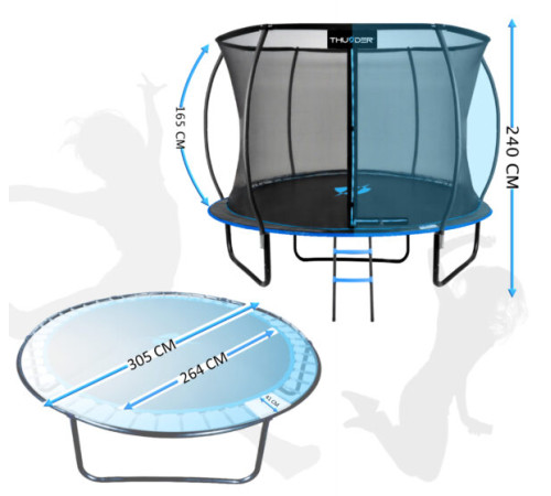 Батут THUNDER INSIDE ULTRA 10FT блакитний