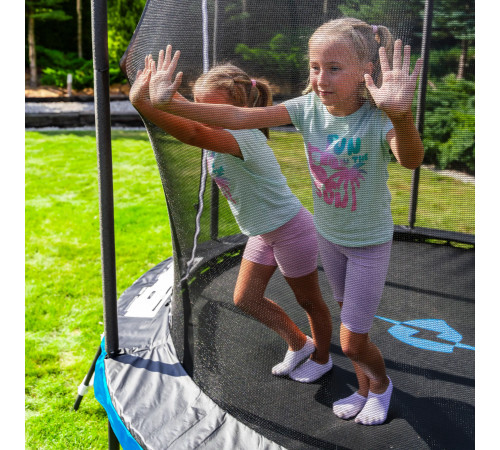 Батут THUNDER INSIDE ULTRA з внутрішньою сіткою 10 футів 305 см чорно-блакитний