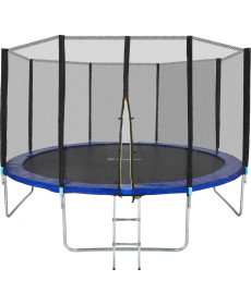 Батут Tectake Garfunky з зовнішньою сіткою 13 футів 396 см синій