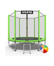Батут Atleto 42400473 з зовнішньою сіткою 312 см зелений