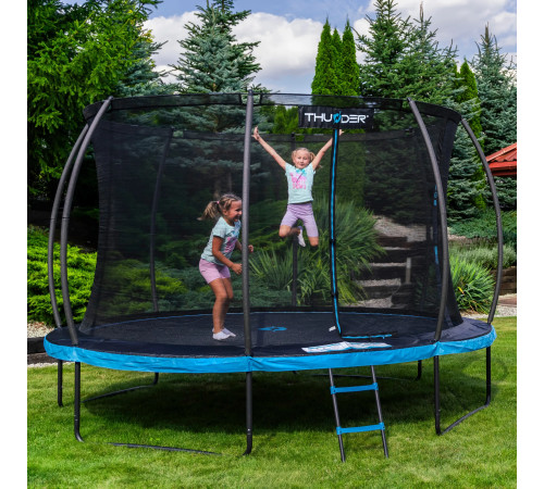Батут THUNDER INSIDE ULTRA з внутрішньою сіткою 14 футів 427 см чорно-блакитний