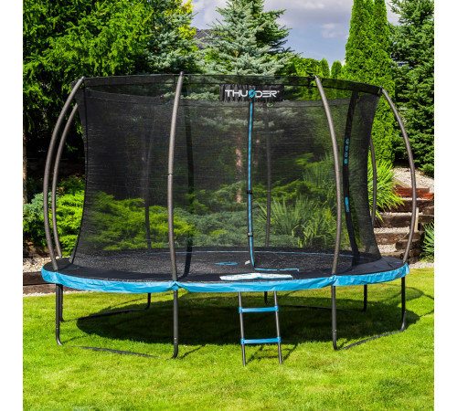 Батут THUNDER INSIDE ULTRA з внутрішньою сіткою 14 футів 427 см чорно-блакитний