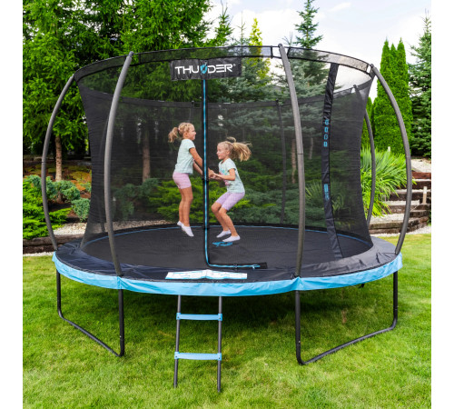 Батут THUNDER INSIDE ULTRA з внутрішньою сіткою 14 футів 427 см чорно-блакитний