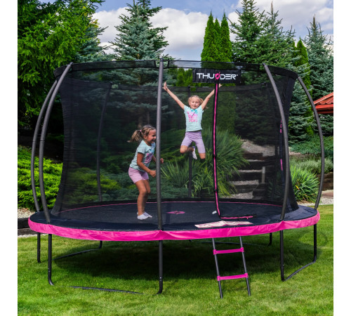 Батут THUNDER INSIDE ULTRA з внутрішньою сіткою 14 футів 427 см чорно-рожевий