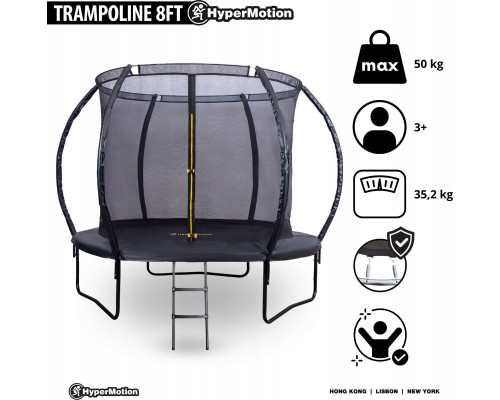 Батут садовий Hyper Motion 244 см 8FT зі сходами та внутрішньою сіткою