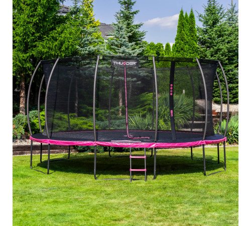 Батут THUNDER INSIDE ULTRA з внутрішньою сіткою 16 футів 488 см чорно-рожевий