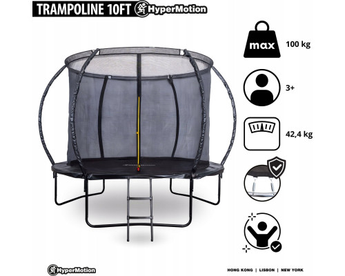 Батут садовий HyperMotion XL з внутрішньою сіткою 10 FT 305 см