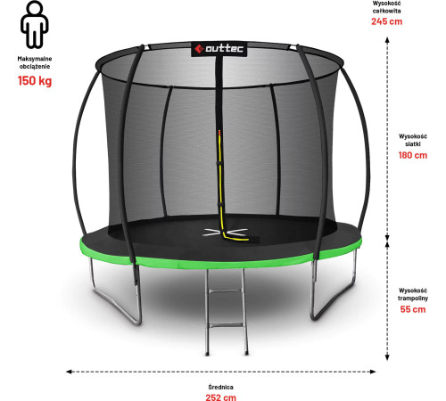 Батут OUTTEC 8FT Pumpkin чорно-зелений
