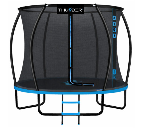 Батут THUNDER INSIDE ULTRA з внутрішньою сіткою 8 футів 244 см чорно-блакитний