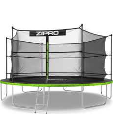 Батут Zipro Jump Pro з внутрішньою сіткою 14 футів 435 см чорно-зелений