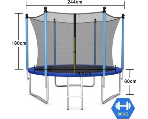 Costway TW10045 Садовий батут з внутрішньою сіткою 8 футів 244 см