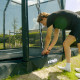 Батут VIRTUFIT з внутрішньою сіткою 244 x 366 см чорний