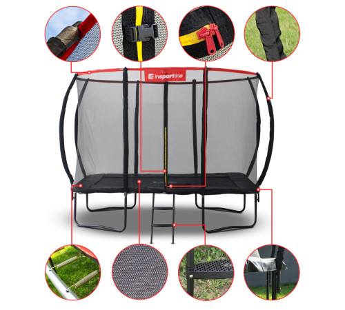 Батут inSPORTline QuadJump PRO з зовнішньою сіткою 244 х 335 см чорний Батут inSPORTline QuadJump PRO з зовнішньою сіткою 244 х 335 см чорний