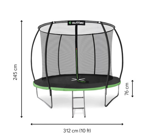 Батут OUTTEC 10FT Pumpkin чорно-зелений