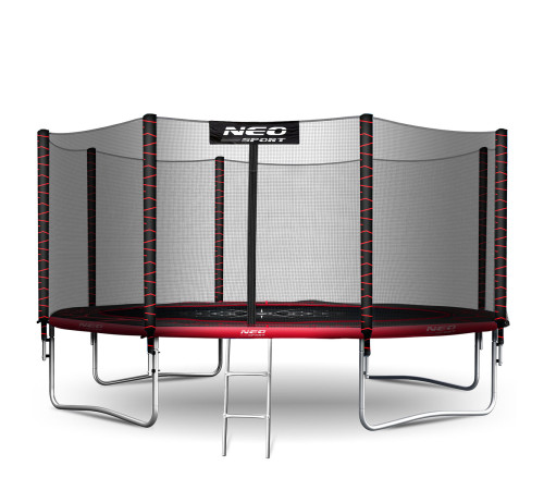 Батут Neo-Sport NS-13Z241 з зовнішньою сіткою 13 футів 404 см, чорно-червоний