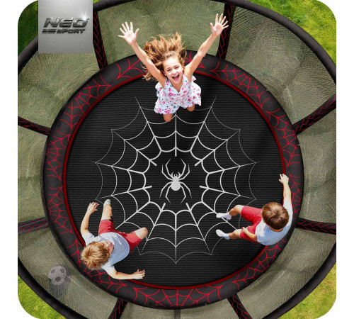 Батут Neo-Sport NS-13Z241 з зовнішньою сіткою 13 футів 404 см, чорно-червоний